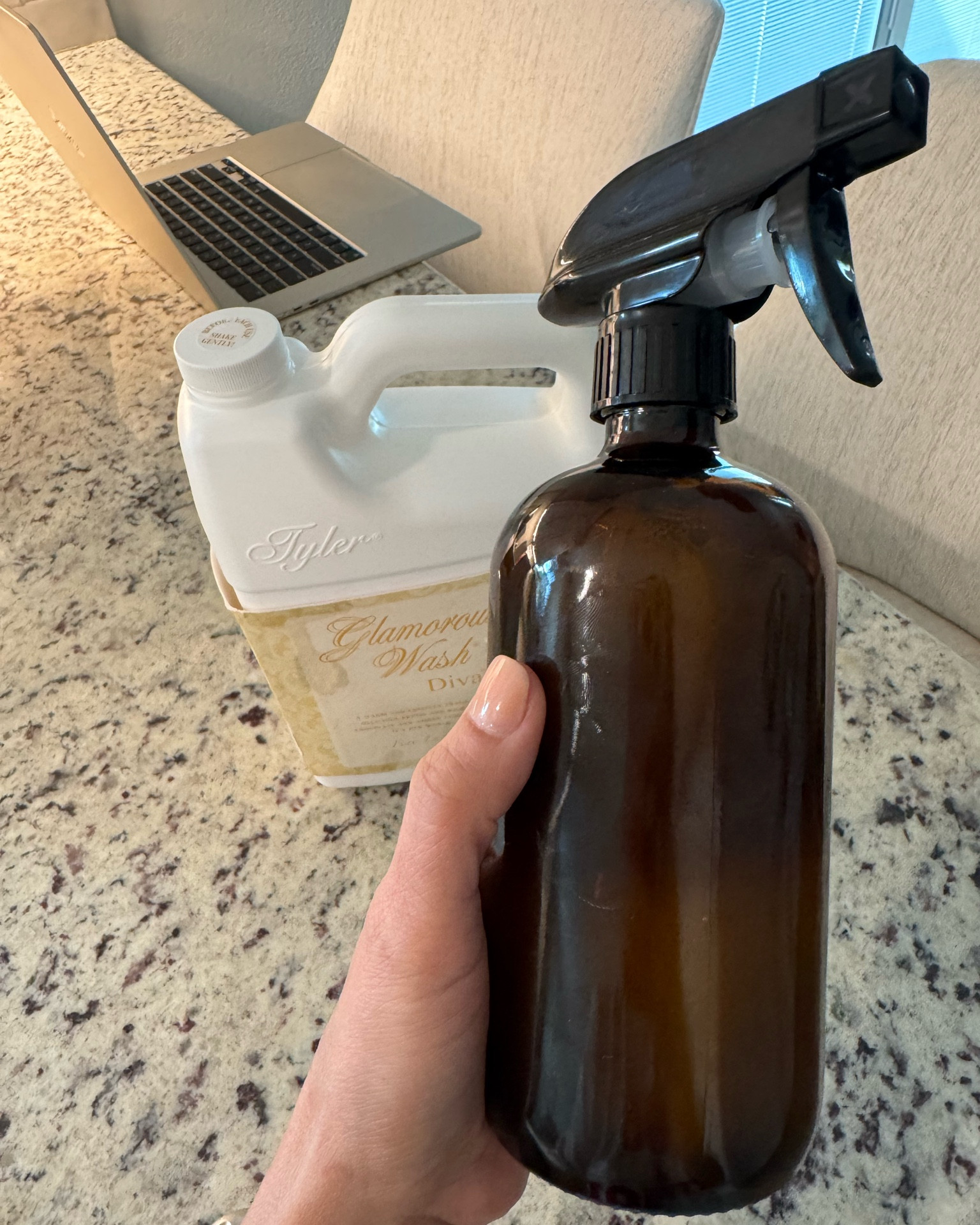 I made my own furniture refresher!  
A couple oz of Diva in a spray glass and fill it up with water voila! 