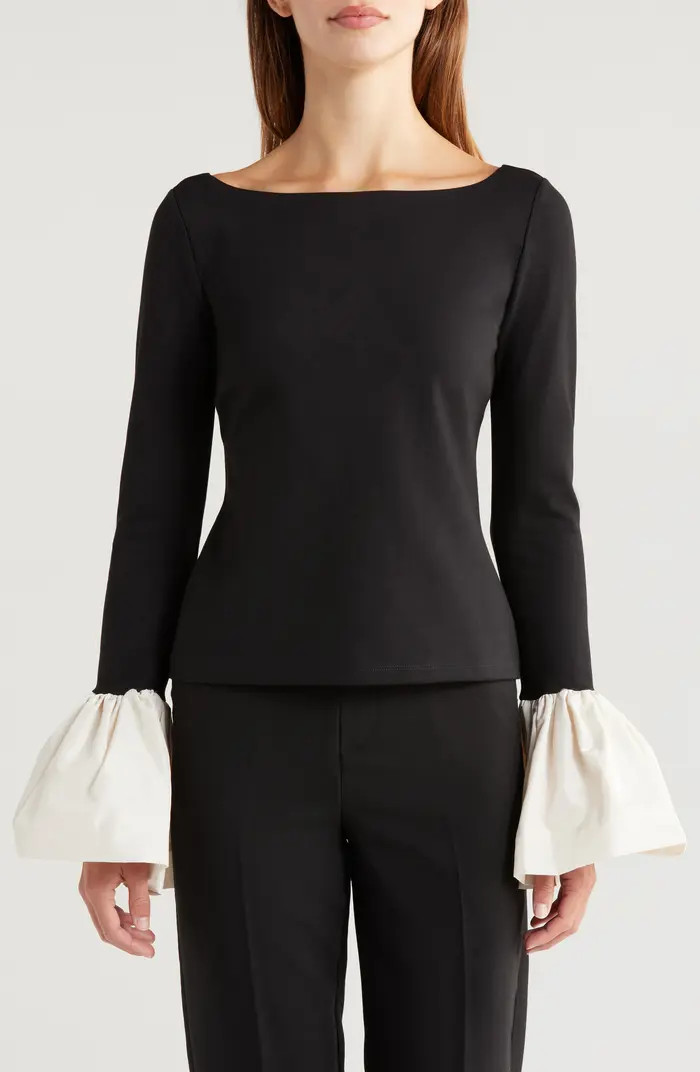 Paige Contrast Bell Cuff Top | Nordstrom