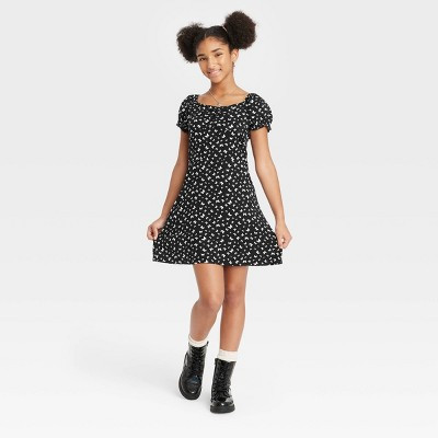 Girls' Puff Sleeve Dress - art class™ | Target