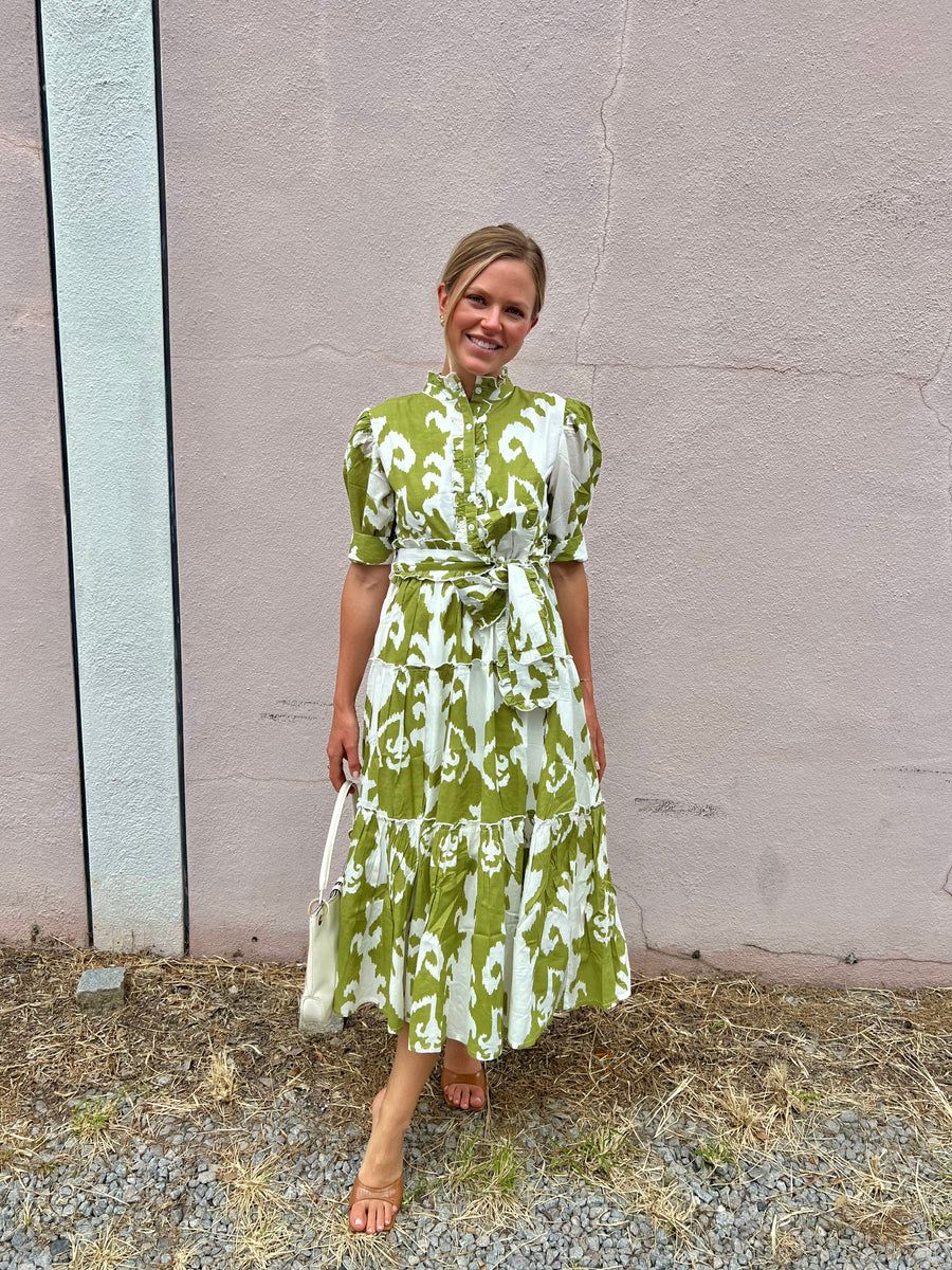 Lauren Midi Dress Citron Green | Madison Mathews