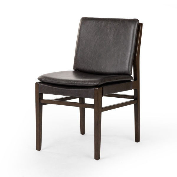 Aya Sonoma Black Leather Dining Chair | Scout & Nimble