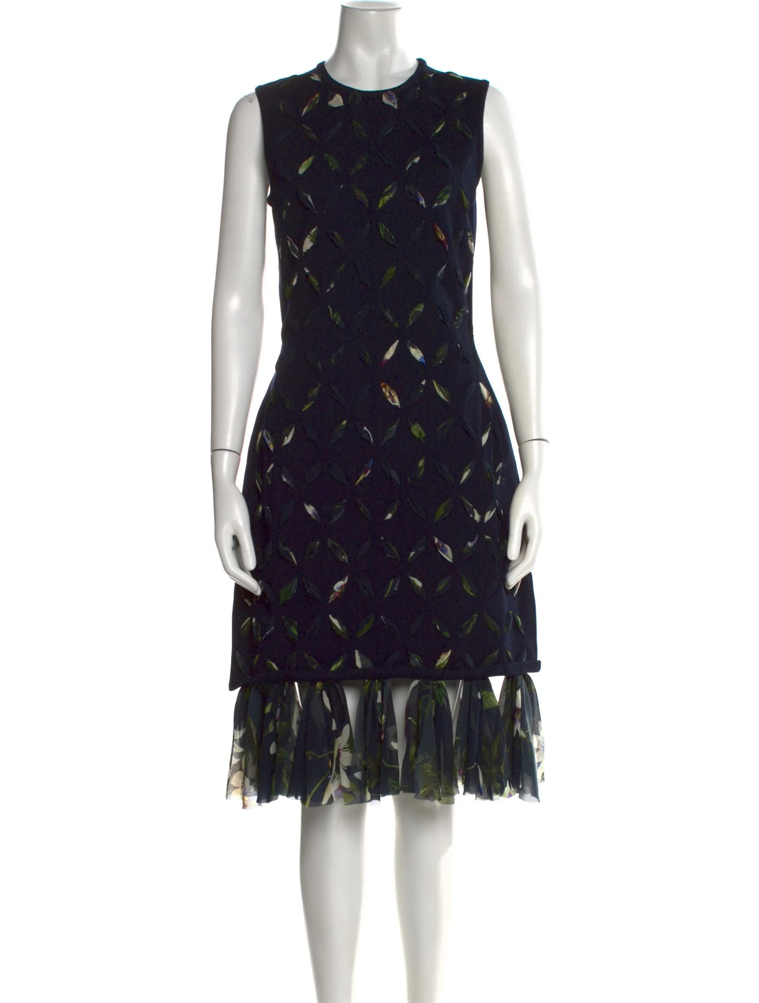Oscar de la Renta Floral Print Knee-Length Dress | The RealReal