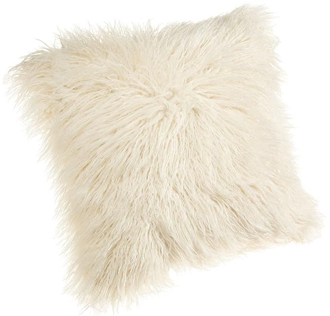 Brentwood 18-Inch Mongolian Faux Fur Pillow,  White | Amazon (US)