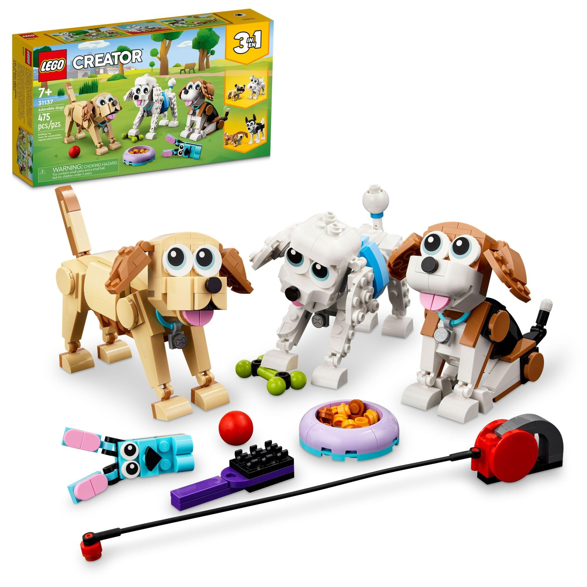 LEGO Creator 3 in 1 Adorable Dogs Building Toys - Pretend Play Toys for Girls & Boys, Ages 7+ Yea... | Amazon (US)