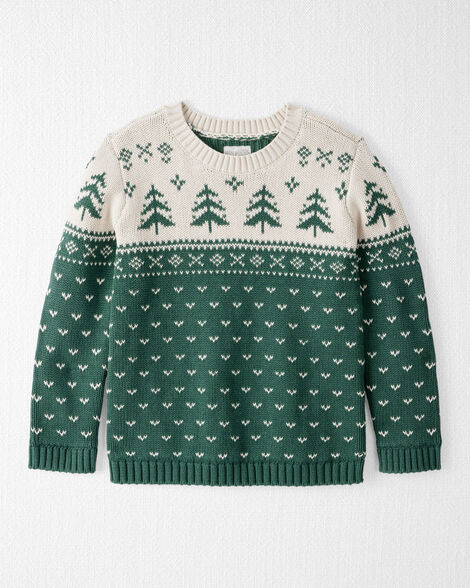 Kid Organic Cotton Evergreen Fair Isle Sweater | Carter's Inc