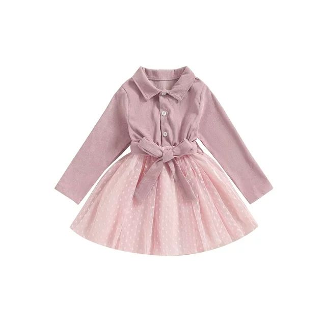 GXFC Little Girls Fall Princess Dress Clothes 3T 4T 5T 6T 7T Kids Girls Long Sleeve Patchwork Dre... | Walmart (US)