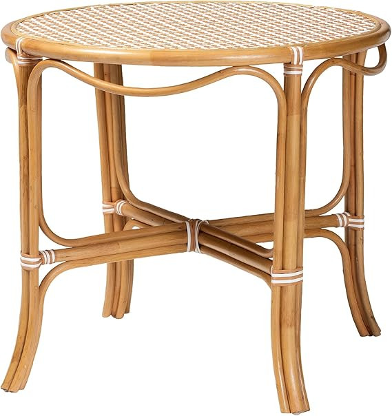 Bali & pari Mattie Natural Rattan Round Bistro Dining Table - Handwoven Cafe-Style Accent Table f... | Amazon (US)