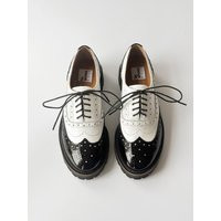 Black & White Oxford Shoe Woman, Woman Shoe, Oxford Womens Oxfords, Custom Shoes, Chunky Handmade Shoes | Etsy (US)