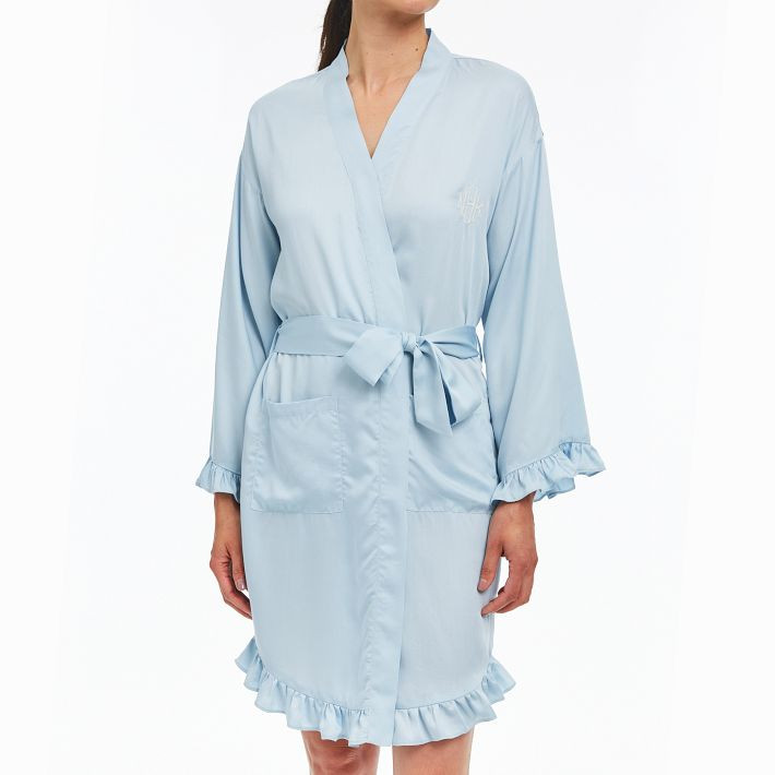 Ruffle Sateen Robe | Mark and Graham