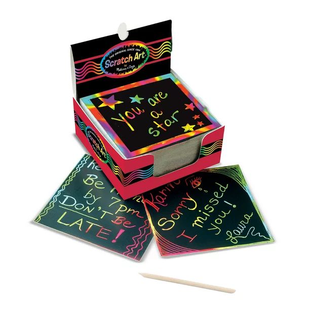 Melissa & Doug Scratch Art Rainbow Mini Notes (125 ct) With Wooden Stylus - Walmart.com | Walmart (US)