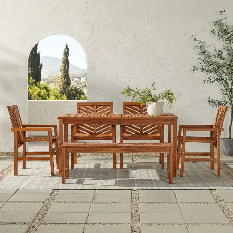 Alfonsi 7 - Person Rectangular Outdoor Dining Set | Wayfair North America