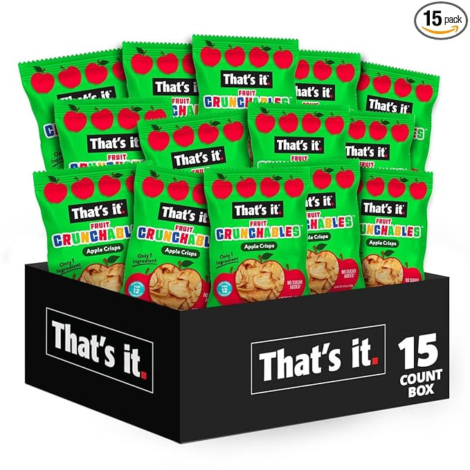 That's it. Fruit Crunchables (15 Pack) Apple Crisps healthy snacks for kids, Plant-Based, Non-GMO... | Amazon (US)