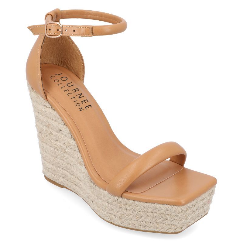 Journee Collection Womens Olesia Tru Comfort Foam Buckle Espadrille Wedge Sandals | Target