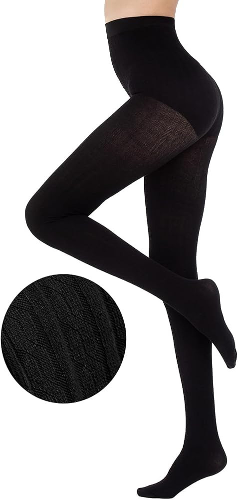 Women's Cable Knit Tights Soft Sweater Opaque Fall Winter Warm Tights for Women Ribbed Knit Strip... | Amazon (US)