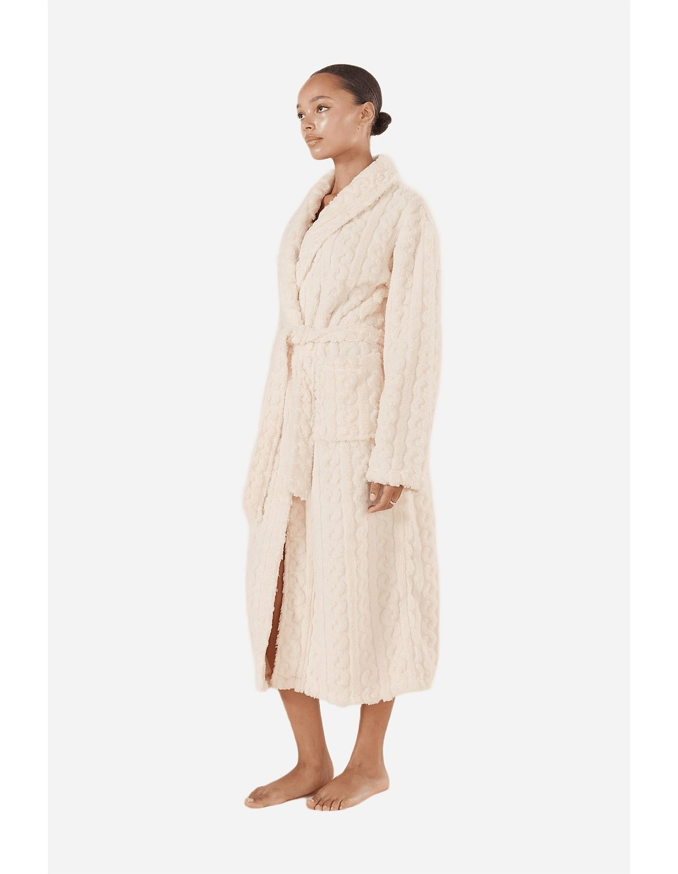 GABRIELLA PLUSH KNIT LONG ROBE | David Jones (Australia & New Zealand)