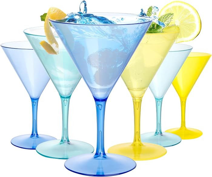 Liacere Martini Glasses Set of 6-11oz Plastic Crystal Luxury Martini Glass-Goblets & Chalices Ele... | Amazon (US)