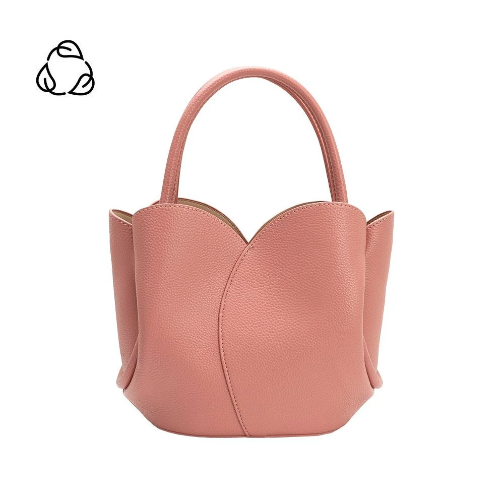 Rose Tulip Recycled Vegan Leather Crossbody Top Handle Bag | Melie Bianco | Melie Bianco
