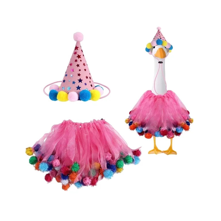 Birthday Porch Goose Outfit Lawn Clothes, Lawn Goose Clothes Hat and Tutu Collar Goose Outfits fo... | Walmart (US)