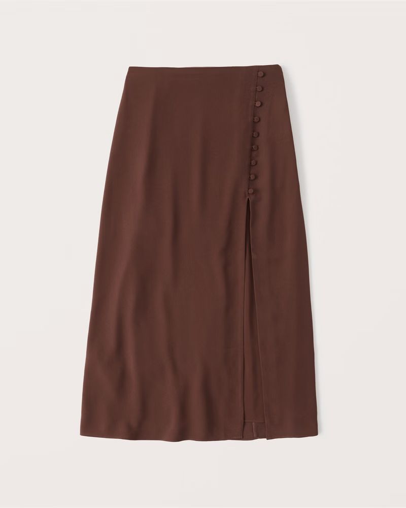 Delicate Button Midaxi Skirt | Abercrombie & Fitch (US)