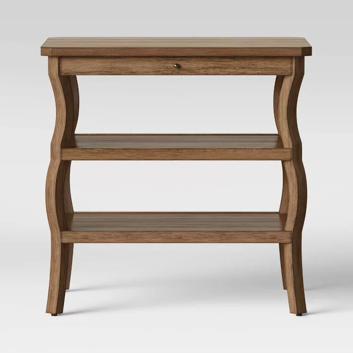 Shelburne Wood Nightstand with Open Shelves Brown - Threshold™ | Target