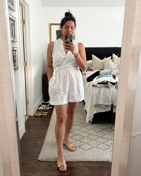 Travel outfit. White dress / romper. Spring / summer outfit 

#LTKFindsUnder50 #LTKOver40 #LTKStyleTip
