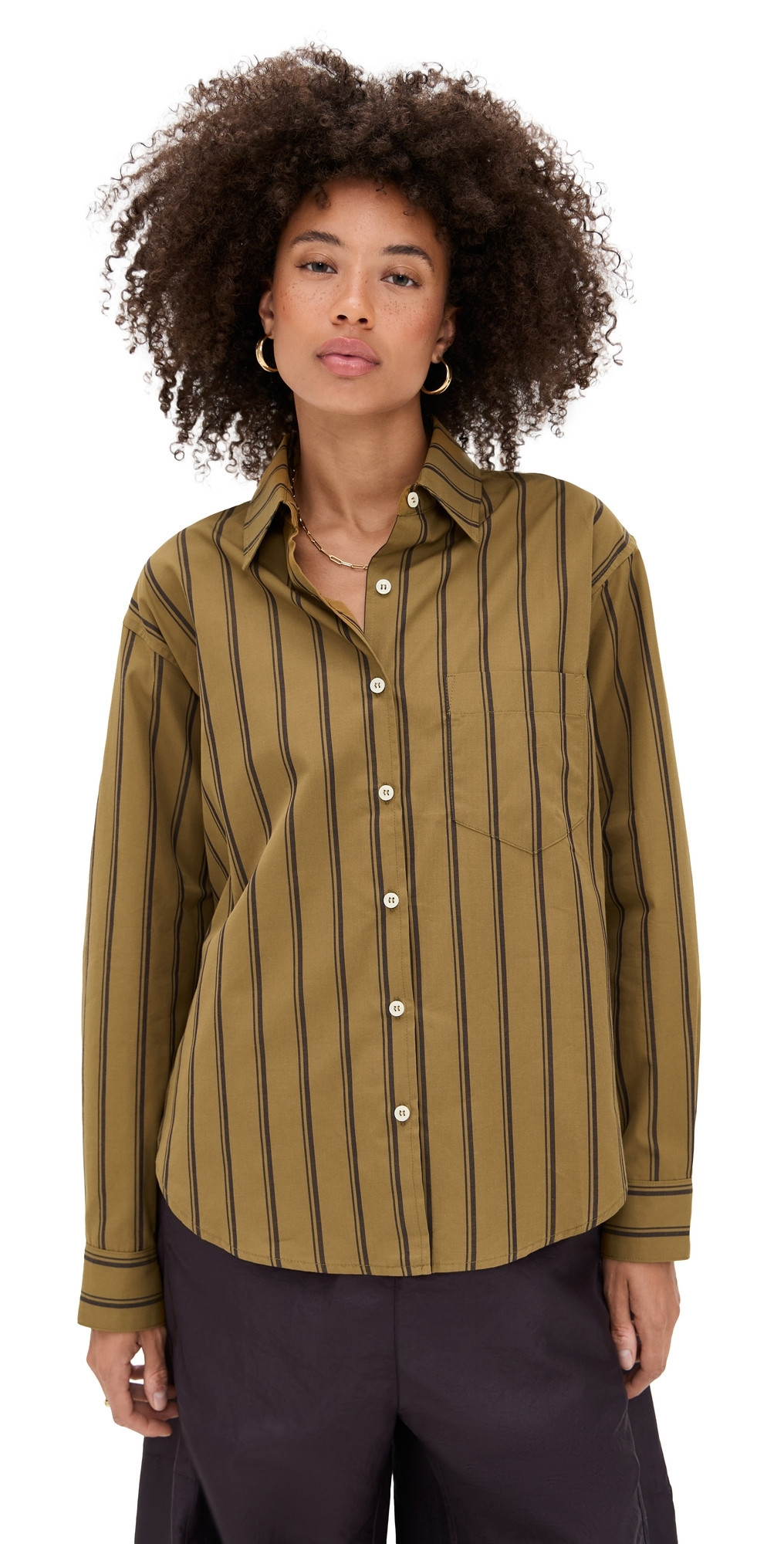 Jamie Haller The Weekend Shirt Goldenrod Stripe S | Shopbop