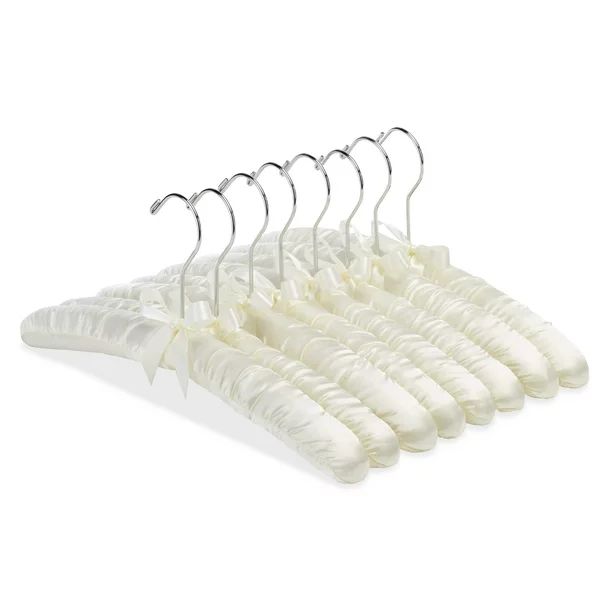 Whitmor Anti Slip Satin Padded Hangers - Set of 8 - Bone | Walmart (US)