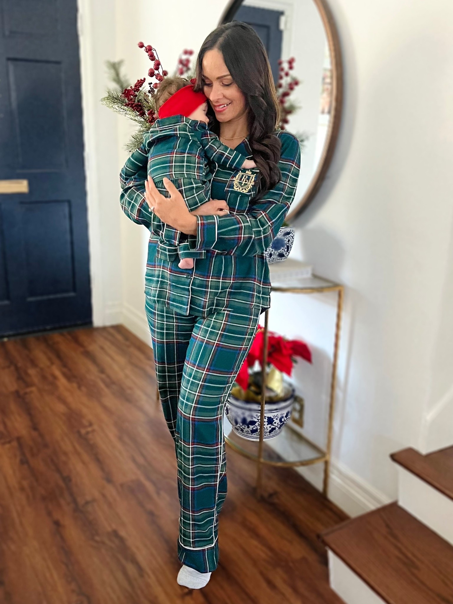 Morning snuggles in our favorite @poshpeanut holiday set🎄♥️.

#LTKHoliday #LTKFamily #LTKBaby