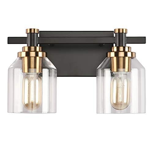 Create for Life® 2-Light Bathroom Vanity Light,Industrial Wall Sconce Bathroom Lighting,Matte Black  | Amazon (US)