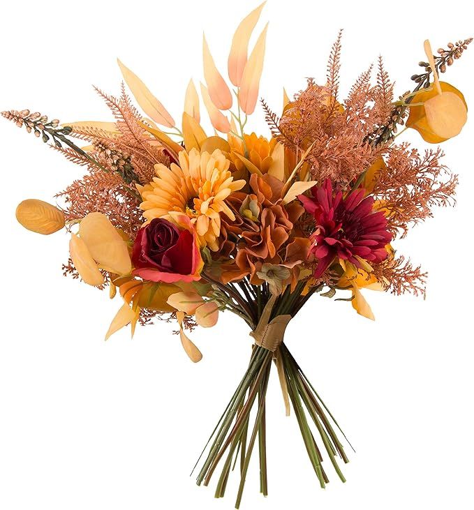cn-Knight Artificial Fall Flower Bouquet 2pcs 17 Inch Fall Wedding Bouquet for Wedding Bridal DIY... | Amazon (US)