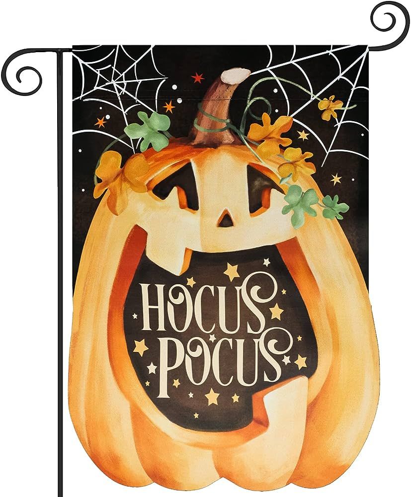 Hocus Pocus 3D Halloween Garden Flag, ESTTOP 12.5x18 Inch Vertical Double Sided Applique Pumpkin ... | Amazon (US)