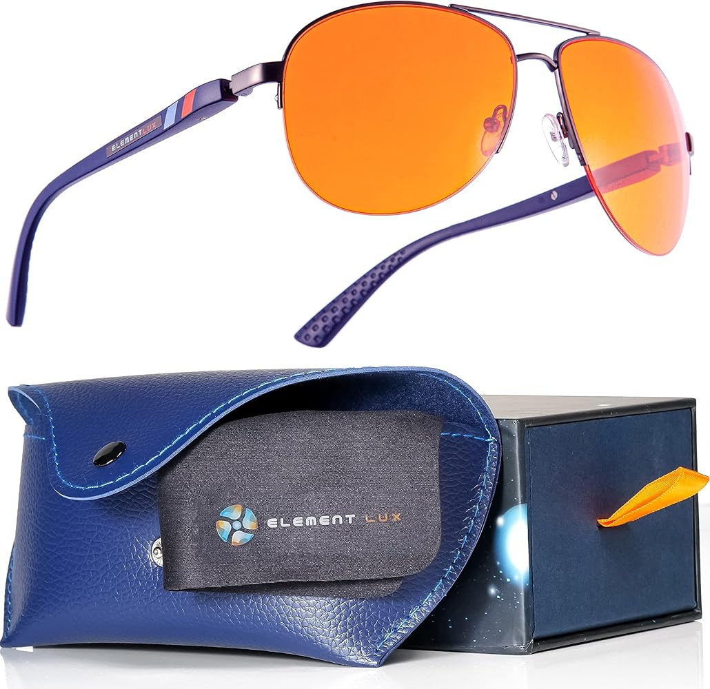Blue Light Blocking Glasses Amber Blue Blocker Glasses - For Better Sleep, Gaming, Eye Strain, Co... | Amazon (US)