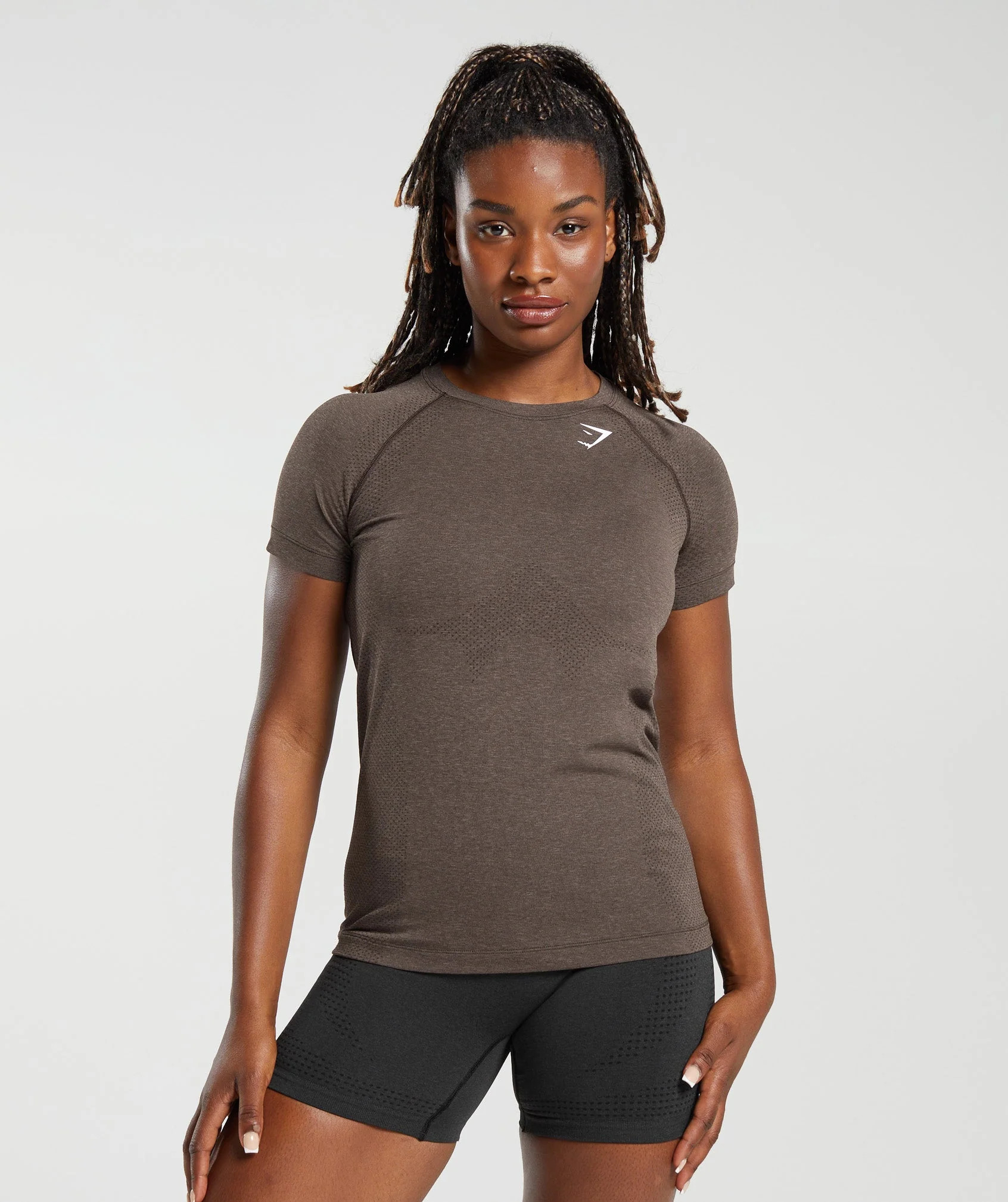 Gymshark Vital Seamless 2.0 Light T-Shirt - Brown Marl | Gymshark (Global)
