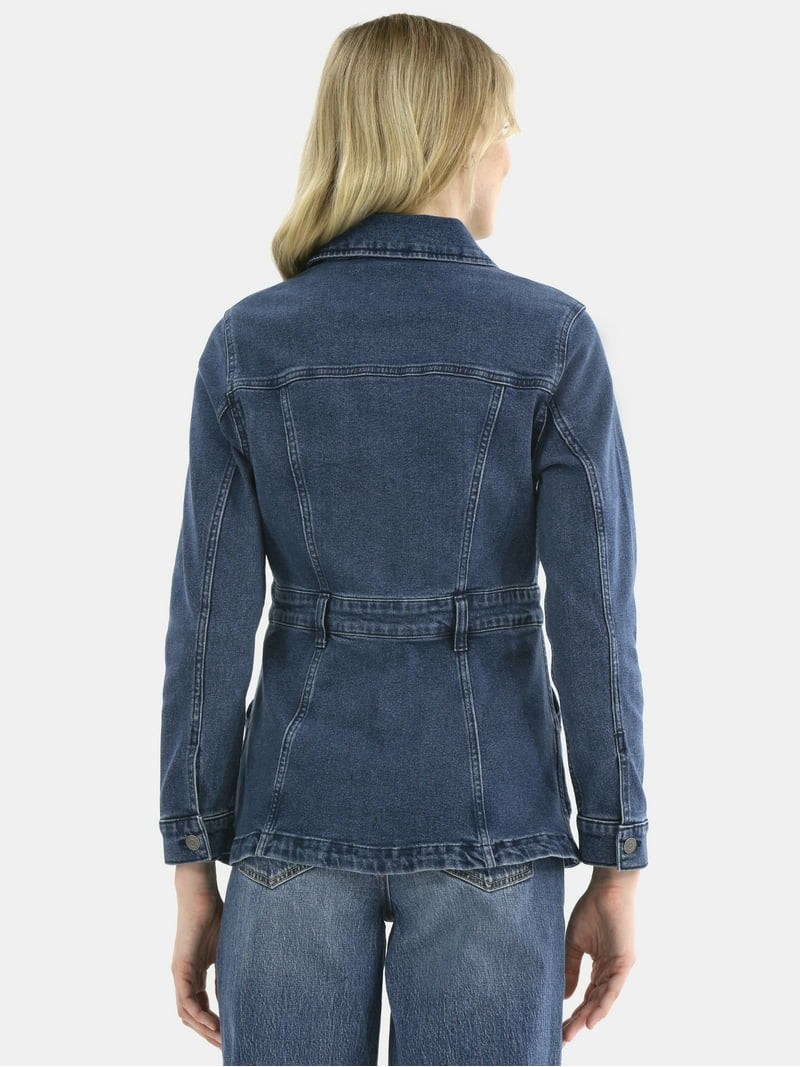 Time and Tru Women's Denim Utility Jacket, Sizes XS-XXXL | Walmart (US)