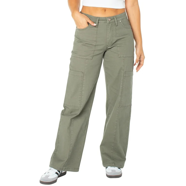Celebrity Pink Wide Leg Cargo Pant, Women's and Women's Plus | Walmart (US)