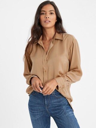 Silky Oversized Shirt | Banana Republic Factory