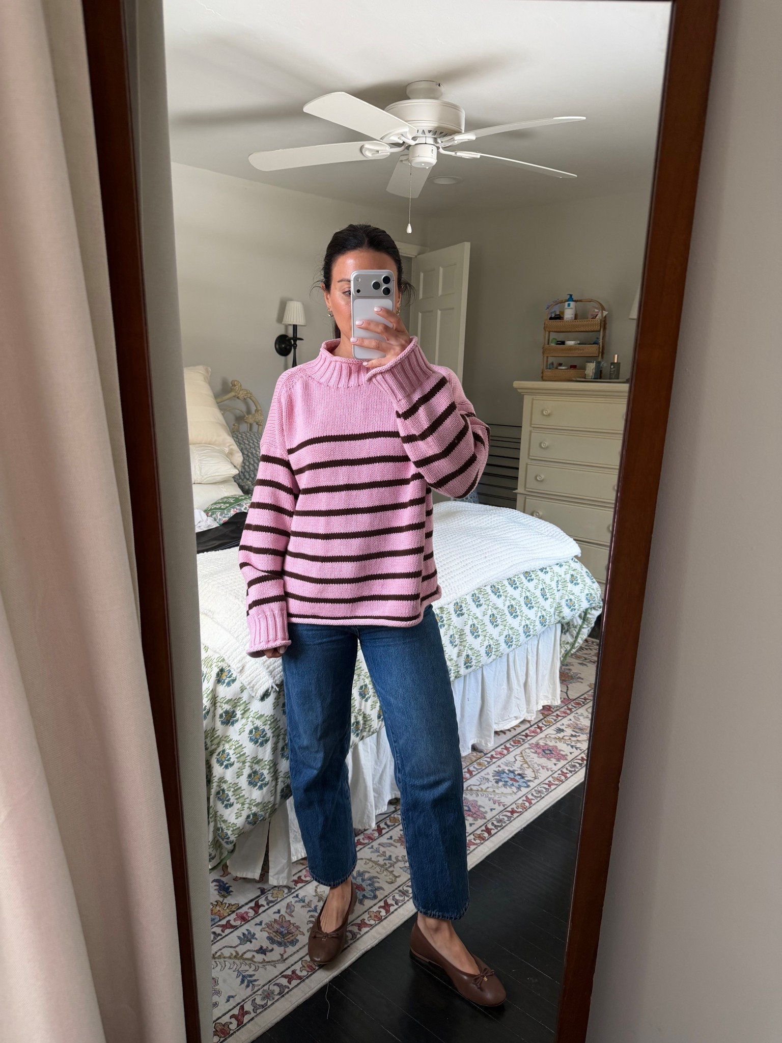 I'm so over dressing for winter so I'll be in outfits like this until spring dress weather arrives. true size in sweater (its naturally oversized, true size in jeans and flats!

#LTKootd #LTKgrwm