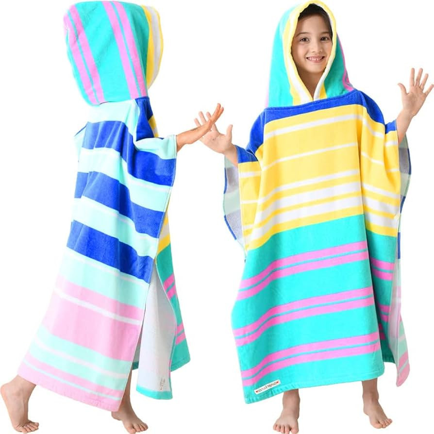 VOOVA & MOVAS Hooded Beach Towels for Kids, Oversized (6-12Years,26"X64") Made from 100% Soft Cot... | Amazon (US)