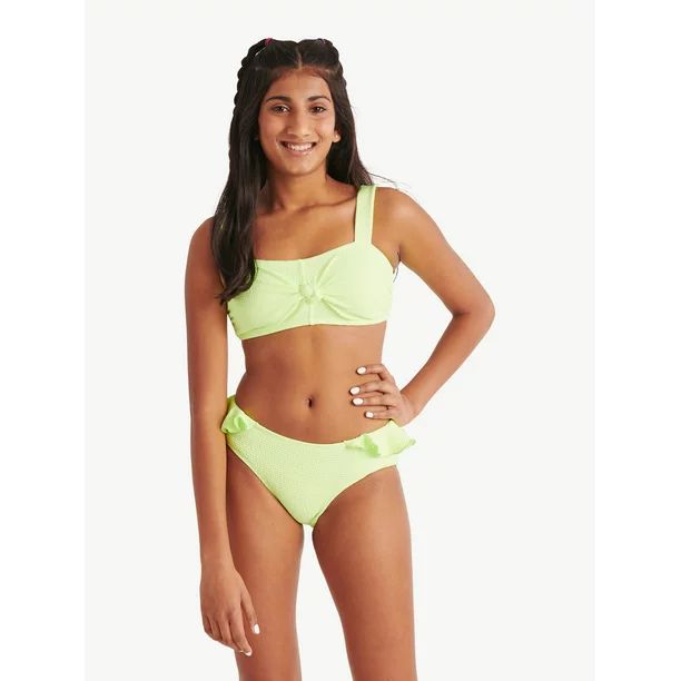 Justice Girls Beach Texture Bikini Swimsuit, Sizes 5-18 | Walmart (US)