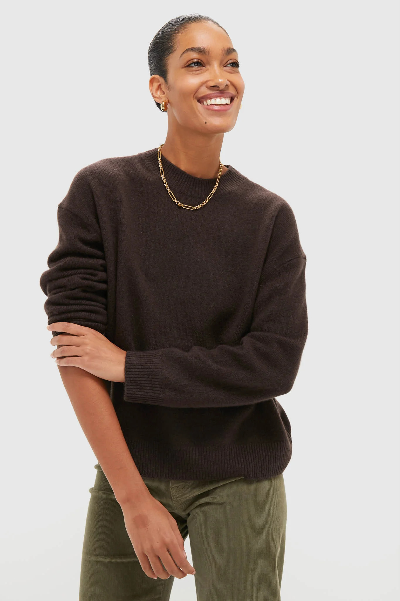 Deep Brown Lee Crew Sweater | Tuckernuck (US)