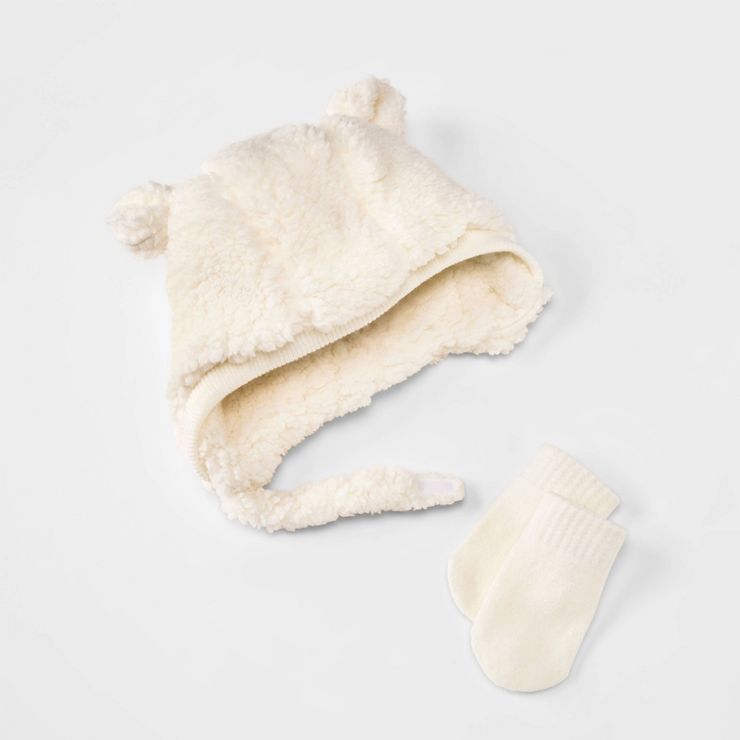 Baby 2pc Hat and Glove Sets - Cat & Jack™ White | Target
