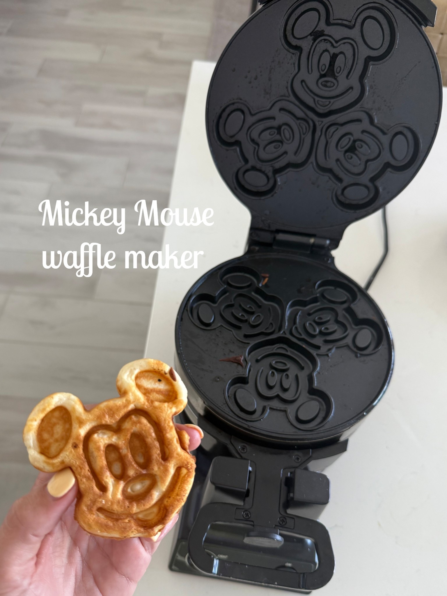 Double sided Mickey Mouse waffle maker! Makes 6 mini waffles at a time. Perfect gift for Disney fans! 

#LTKFamily #LTKFindsUnder100 #LTKGiftGuide