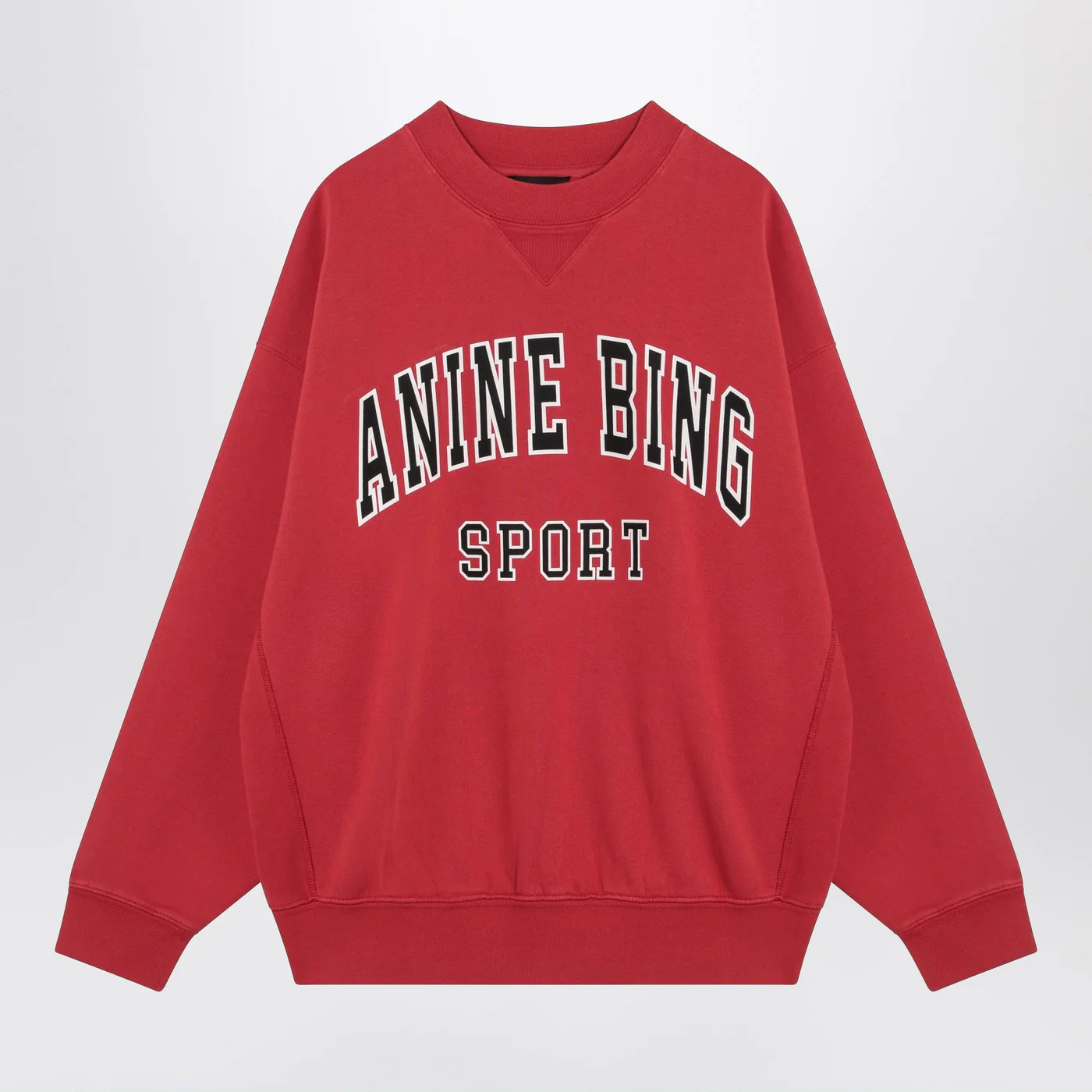 Anine Bing Red Crew Neck Sweatshirt With Logo Print S | Balardi
