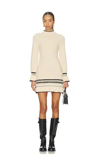 MINKPINK Mountain Knit Mini Dress in Cream. - size L | Revolve Clothing (Global)