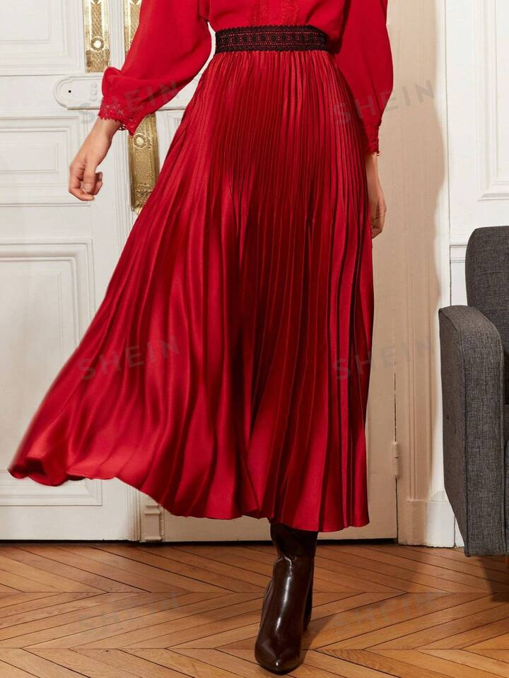 SHEIN Frenchy Falda Plisada De Talle Alto | SHEIN