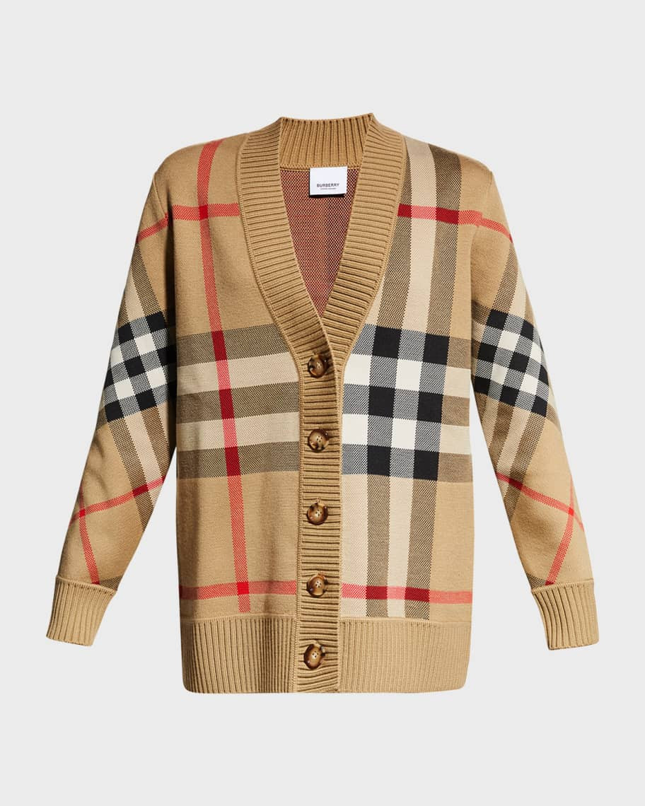 Caragh Check Jacquard Cardigan | Neiman Marcus
