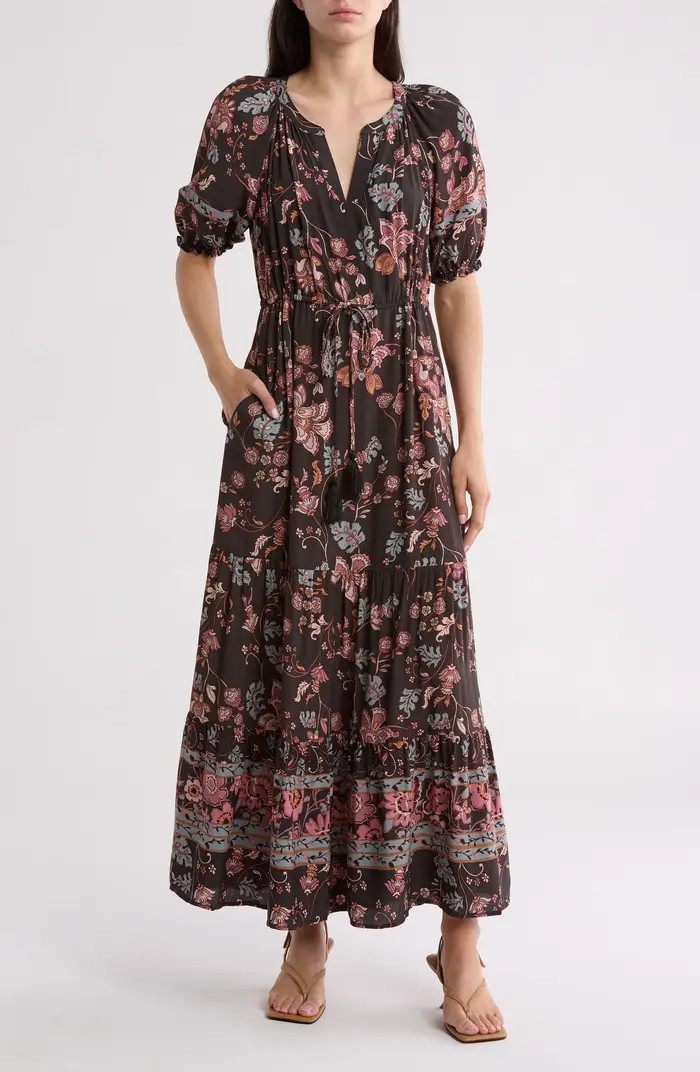 Border Short Sleeve Maxi Dress | Nordstrom Rack