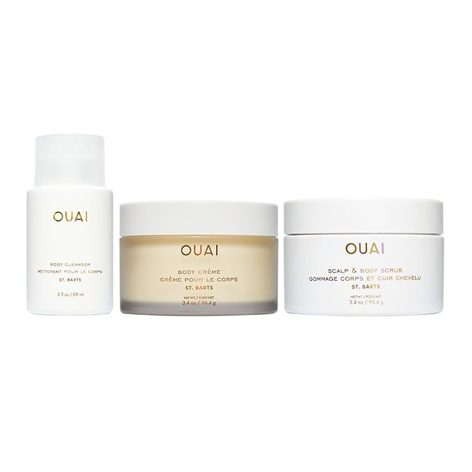 OUAI St. Barts Travel Bundle - Includes Scalp & Body Scrub, Foaming Body Cleanser, and Hydrating ... | Amazon (US)