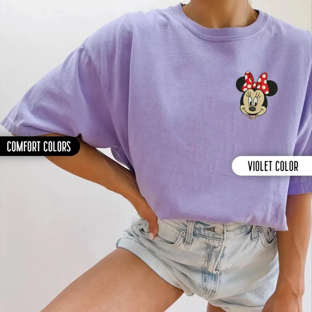 Disney Embroidery Comfort Colors Shirt Minnie Mouse Mickey Mouse Disney Trip Embroidered Shirt Di... | Etsy (US)