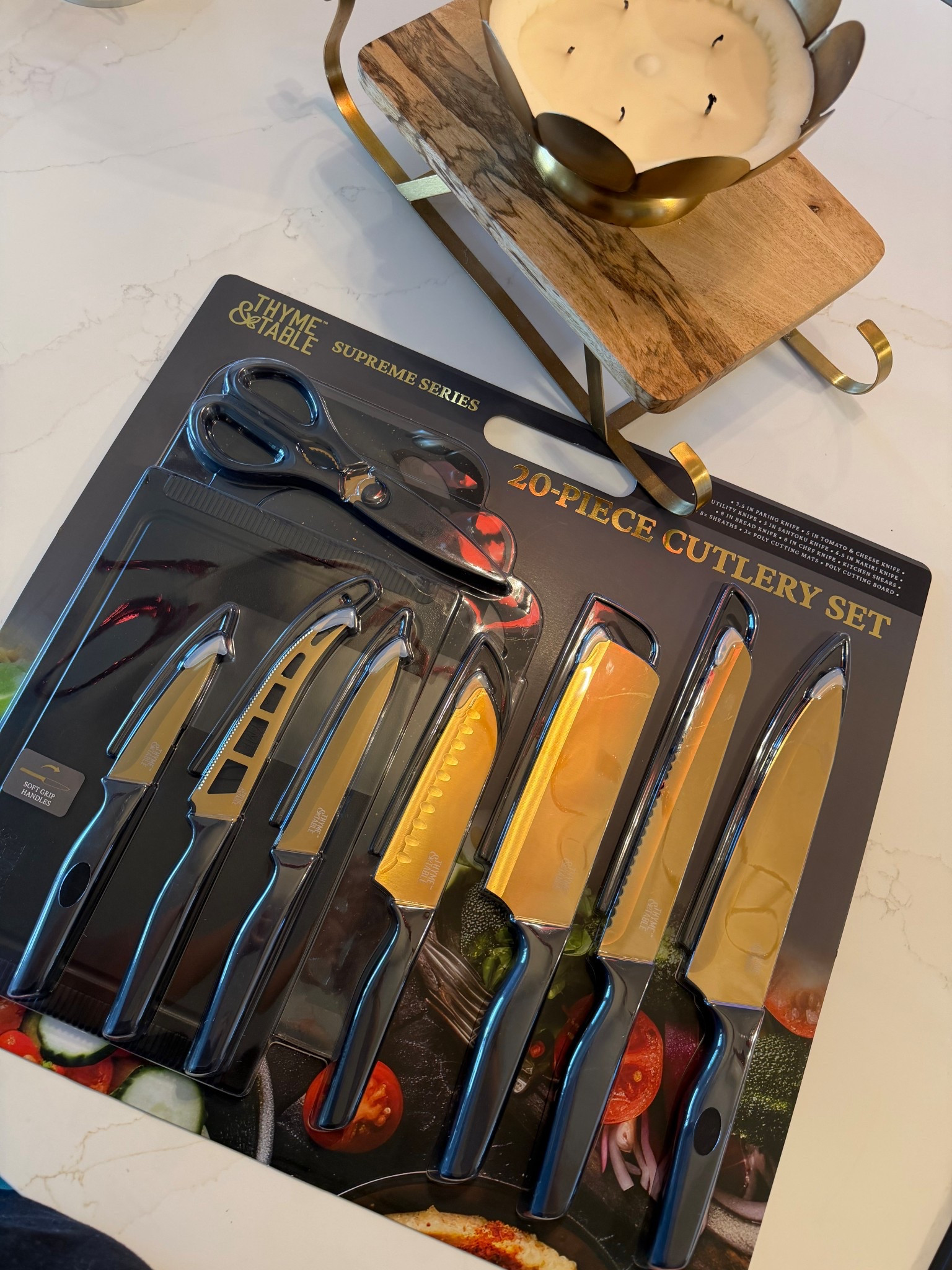 Thyme & Table one of my fav brands from Walmart!! On SALE comes with mini cutting boards, would make the perfect gift or if you’re needing a new set for yourself. The gold is EVERYTHING!! 😍✨

#LTKFindsUnder50 #LTKHome #LTKGiftGuide